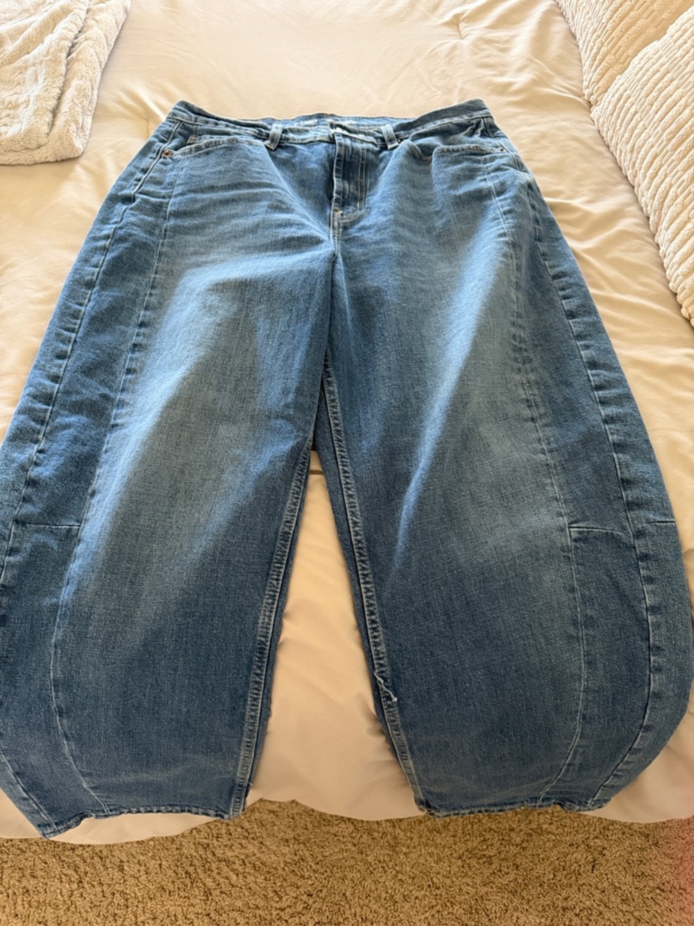 Blue Women's barrel Jeans - Casual Relaxed Fit